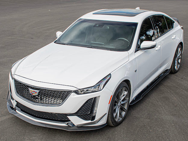 2020-2024 CADILLAC CT5-V & CT5 SPORT | BLACKWING PACKAGE CARBON FIBER FRONT LIP SPLITTER CANARDS